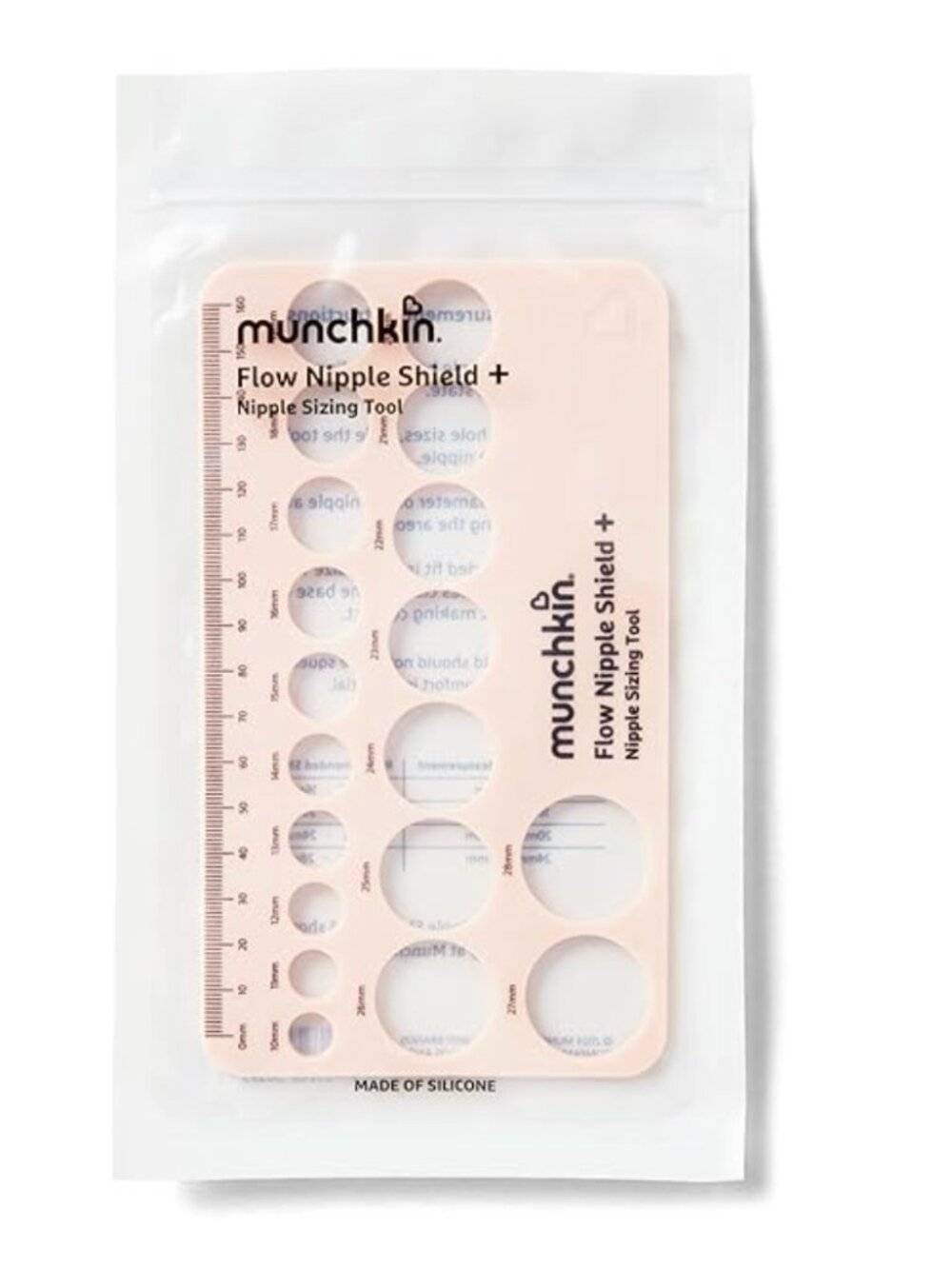 Munchkin Nipple Ruler Sizing Tool for Nipple Shields and Breast Pump Flanges NIB